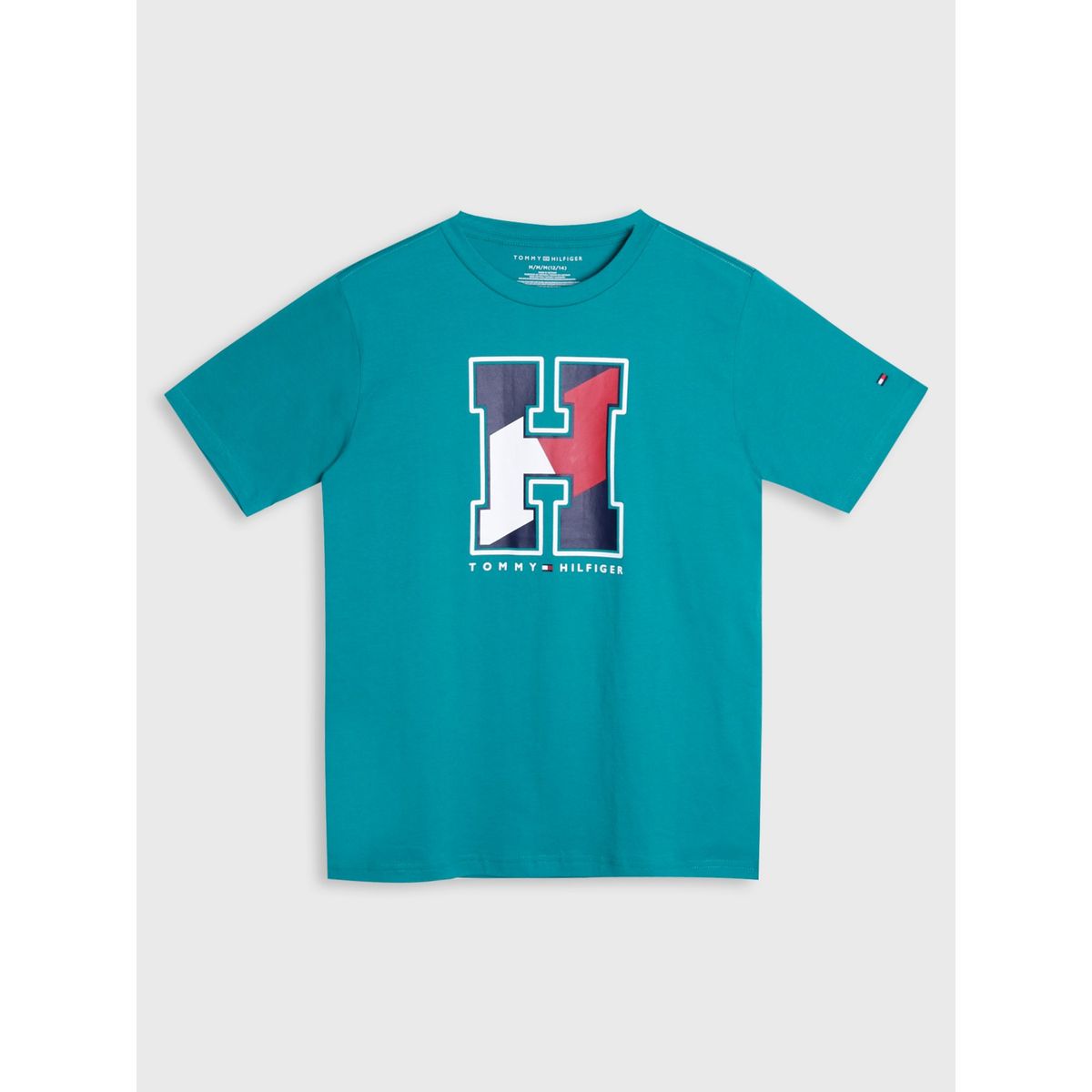 TOMMY HILFIGER - Polera Graphic Con Logo Niño Verde Tommy Hilfiger