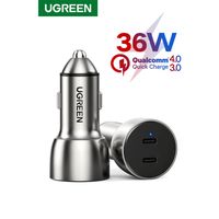 Cargador Automóvil 2USB-C carga rápida Aluminio CD213