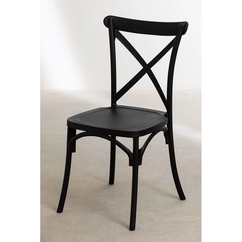 GENERICO - Silla Crossback Para Comedor De Polipropileno Negro