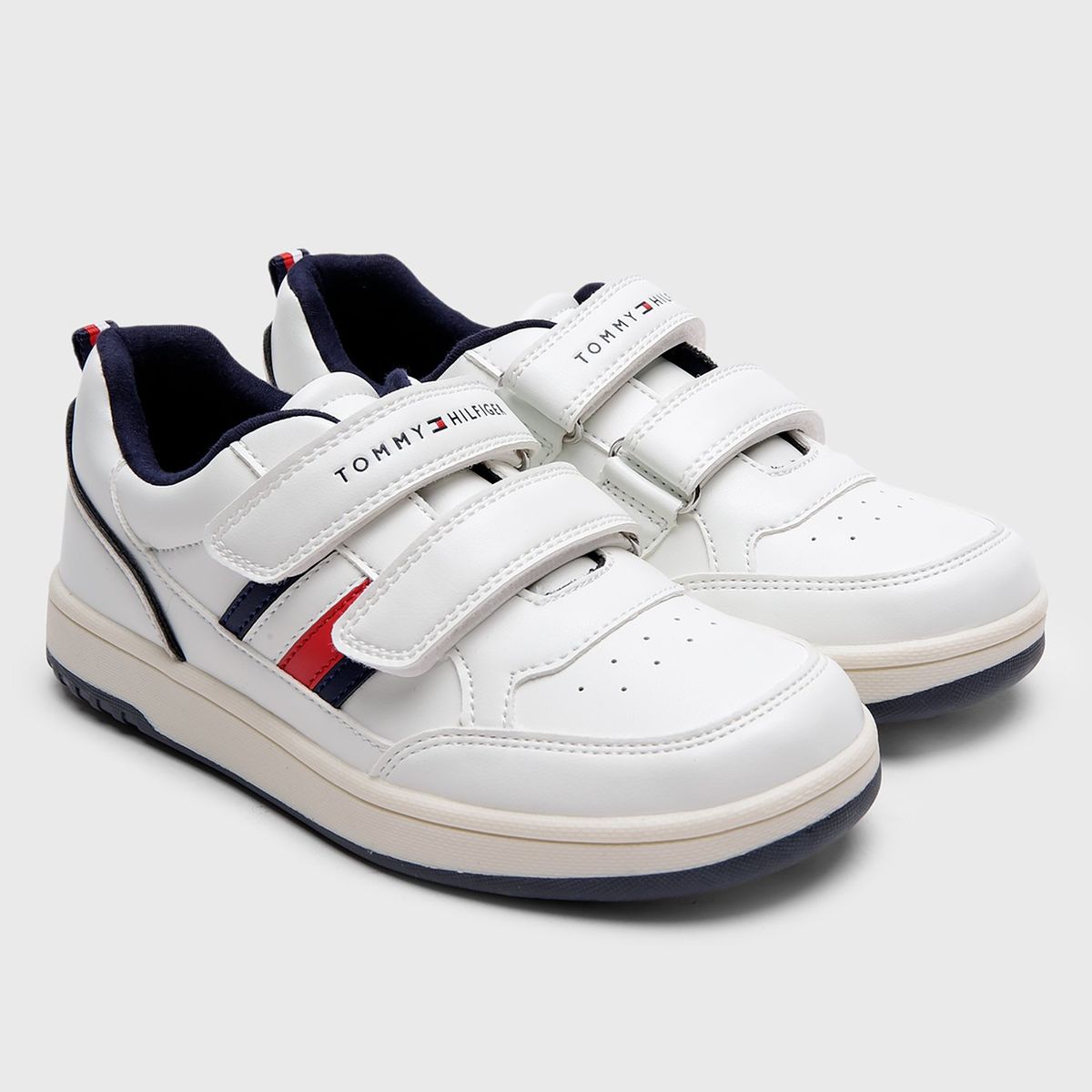 TOMMY HILFIGER - Zapatillas Con Velcro Stripe Logo Niño Blanco Tommy Hilfiger