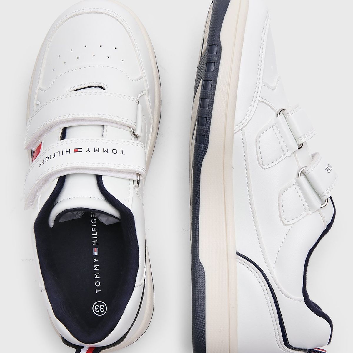 TOMMY HILFIGER - Zapatillas Con Velcro Stripe Logo Niño Blanco Tommy Hilfiger