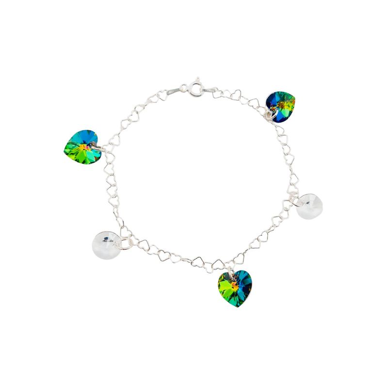JOYAS MONTERO - Pulsera Romance Plata Italiana 925 Cristal Genuino Vitral Medium