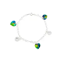 JOYAS MONTERO - Pulsera Romance Plata Italiana 925 Cristal Genuino Vitral Medium