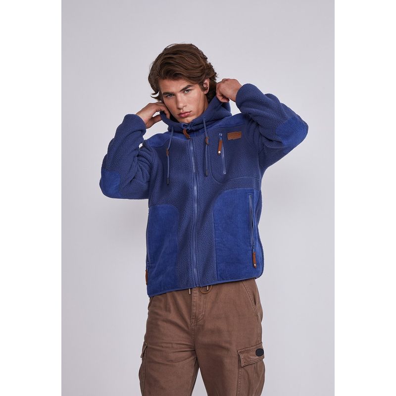 SIOUX - Chaqueta Hombre Azul Polar tipo Cotelé Sioux