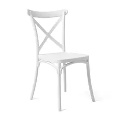 VENHOOUSE - Sillas Comedor Terraza Apilables Polipropileno Modernas Crossback Blanca