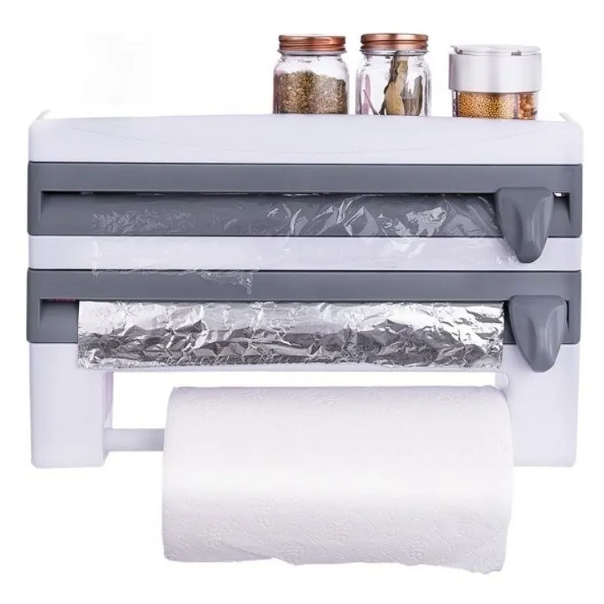 GENERICO - Dispensador Toalla Papel Absorbente Film 4 En 1 Cocina.
