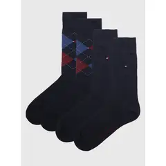 TOMMY HILFIGER - Pack De 2 Pares De Calcetines De Cuadros Negro