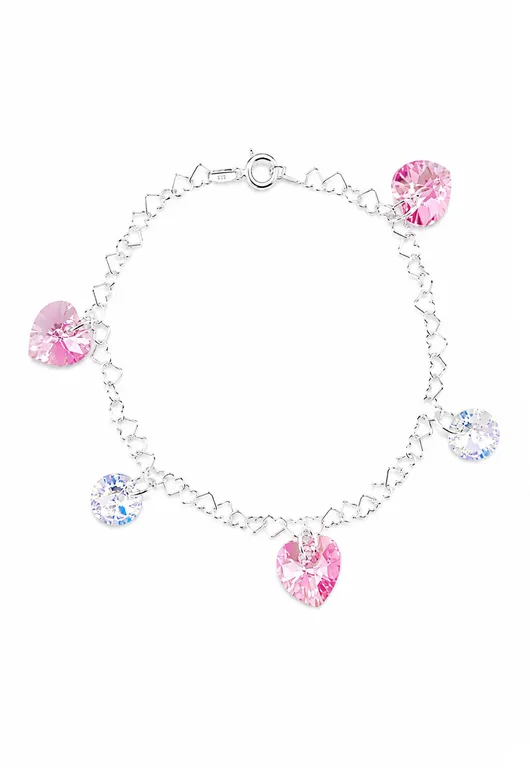 Pulsera Romance Plata 925 creado con cristales de Swarovski Rose Plateado TALLA UNICA