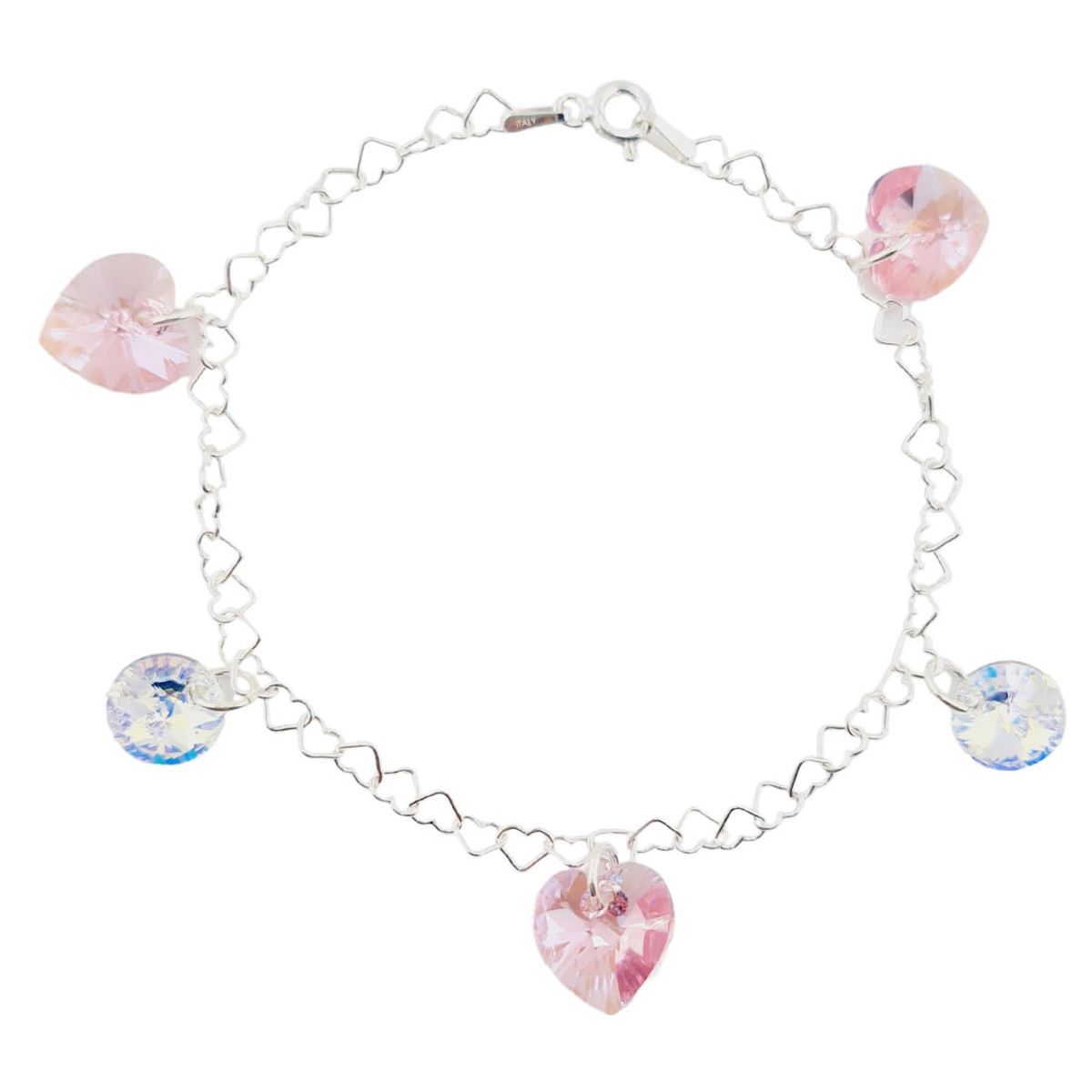JOYAS MONTERO - Pulsera Romance Plata 925 creado con cristales de Swarovski® Rose