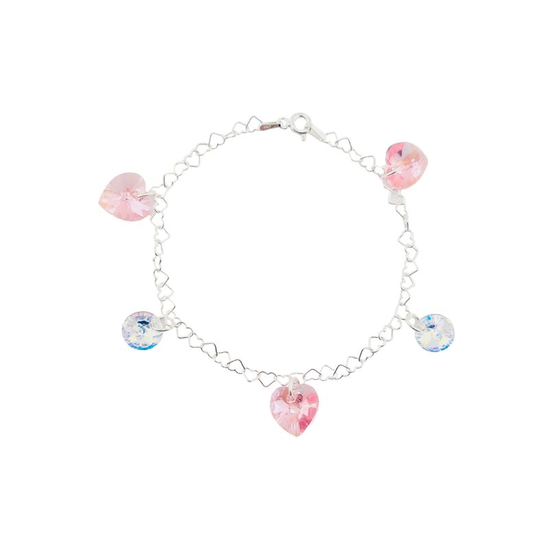 JOYAS MONTERO - Pulsera Romance Plata Italiana 925 Cristal Genuino Rose Shimmer