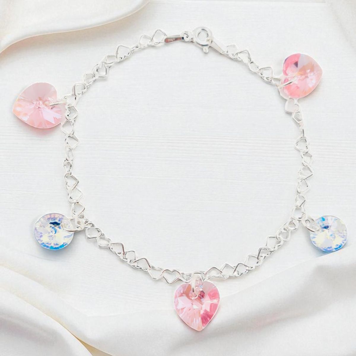 JOYAS MONTERO - Pulsera Romance Plata 925 creado con cristales de Swarovski® Rose