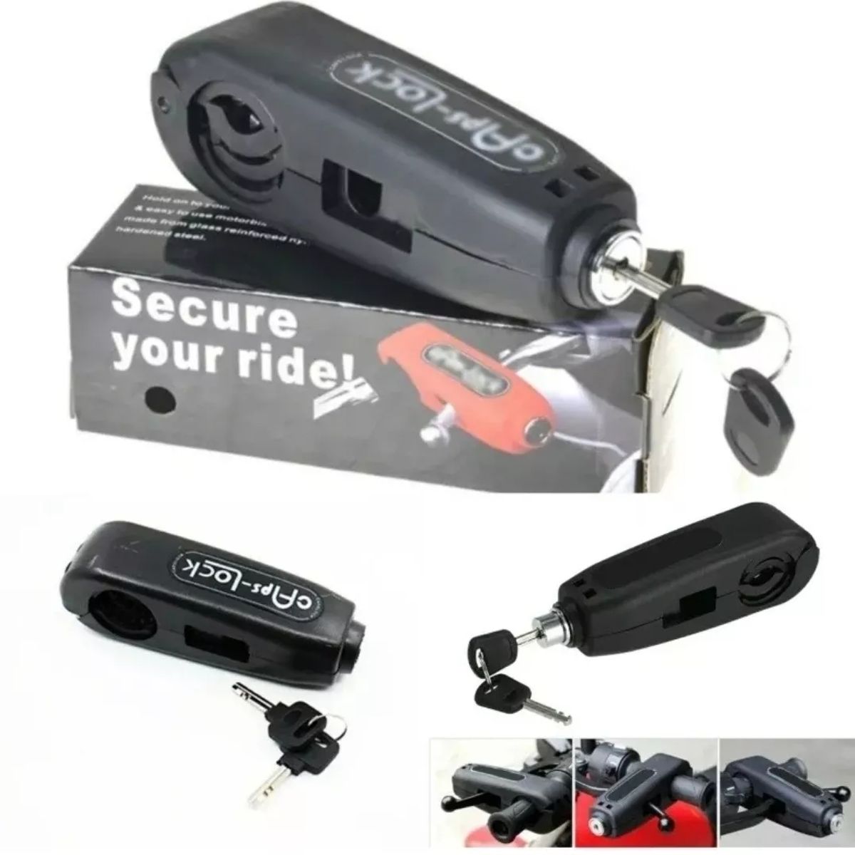 GENERICO - Candado Caps Look Para Freno Y Puño Para Moto