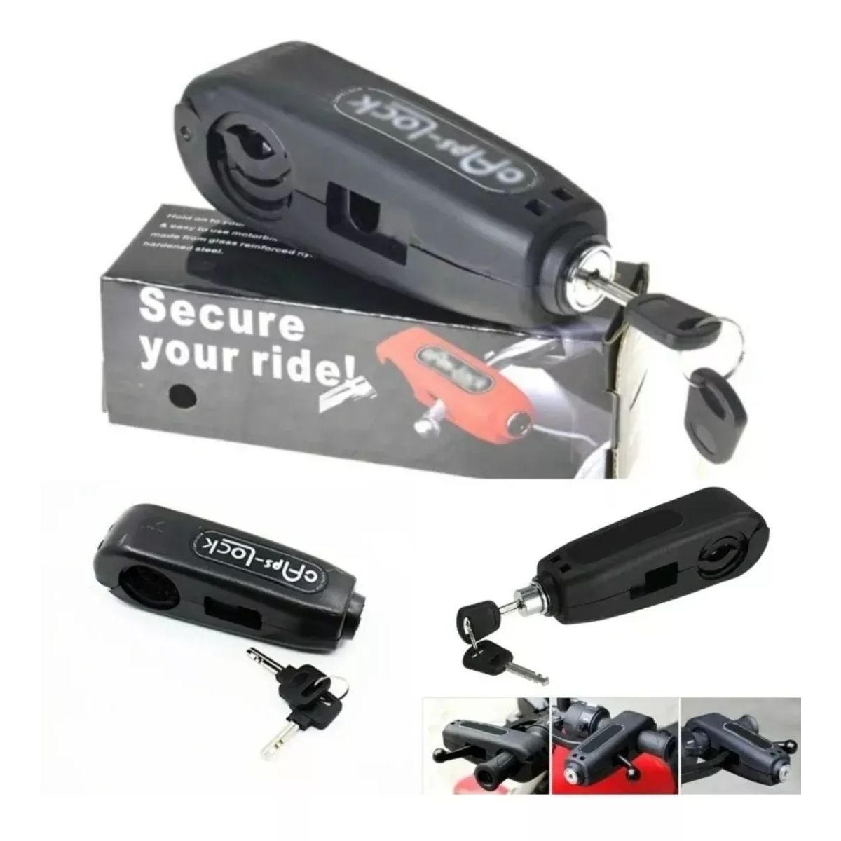 GENERICO - Candado Caps Look Para Freno Y Puño Para Moto