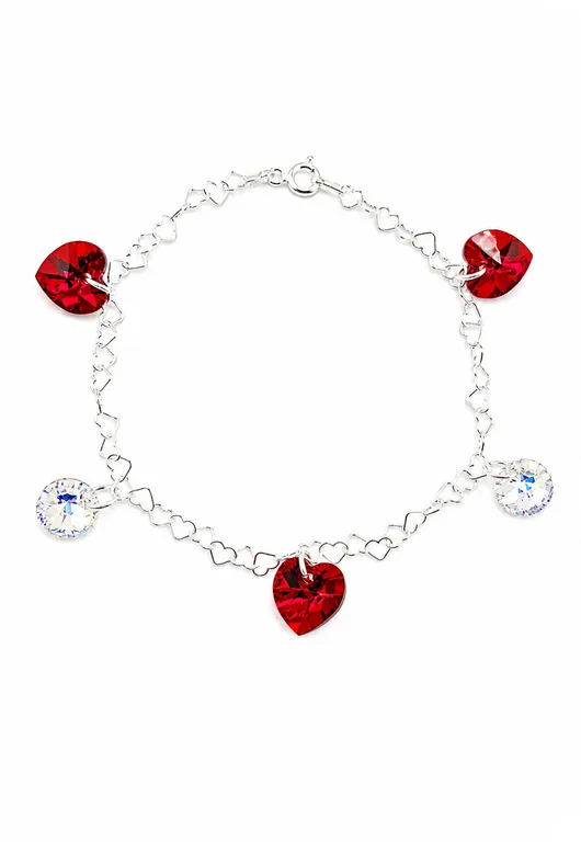 Pulsera Romance Plata 925 creado con cristales de Swarovski Siam Plateado TALLA UNICA