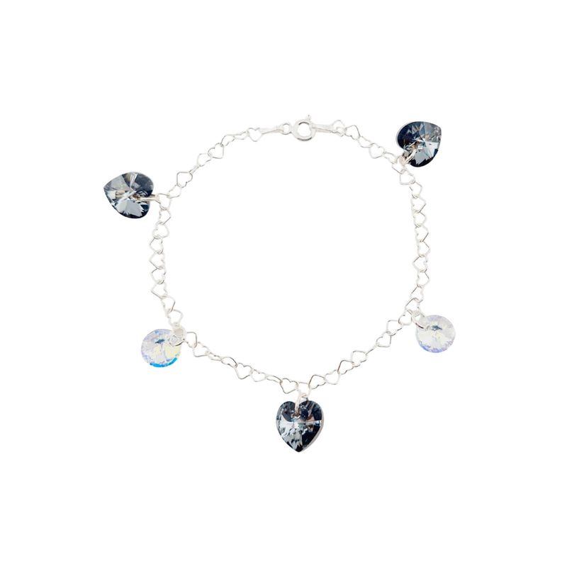 JOYAS MONTERO - Pulsera Romance Plata Italiana 925 Cristal Genuino Silver Night