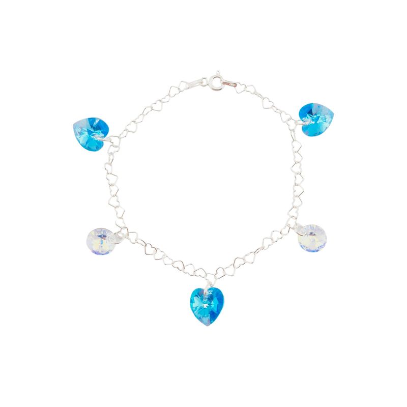 JOYAS MONTERO - Pulsera Romance Plata Italiana 925 Cristal Genuino Aquamarine