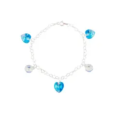 JOYAS MONTERO - Pulsera Romance Plata Italiana 925 Cristal Genuino Aquamarine