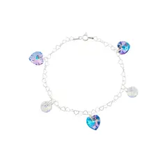 JOYAS MONTERO - Pulsera Romance Plata Italiana 925 Cristal Genuino Vitral Light
