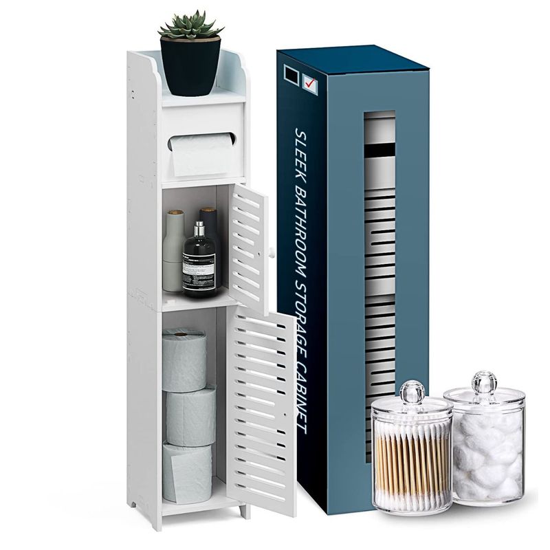 GENERICO - Clóset Esquinero Pequeño Para Baño Con Puertas Y Estantes