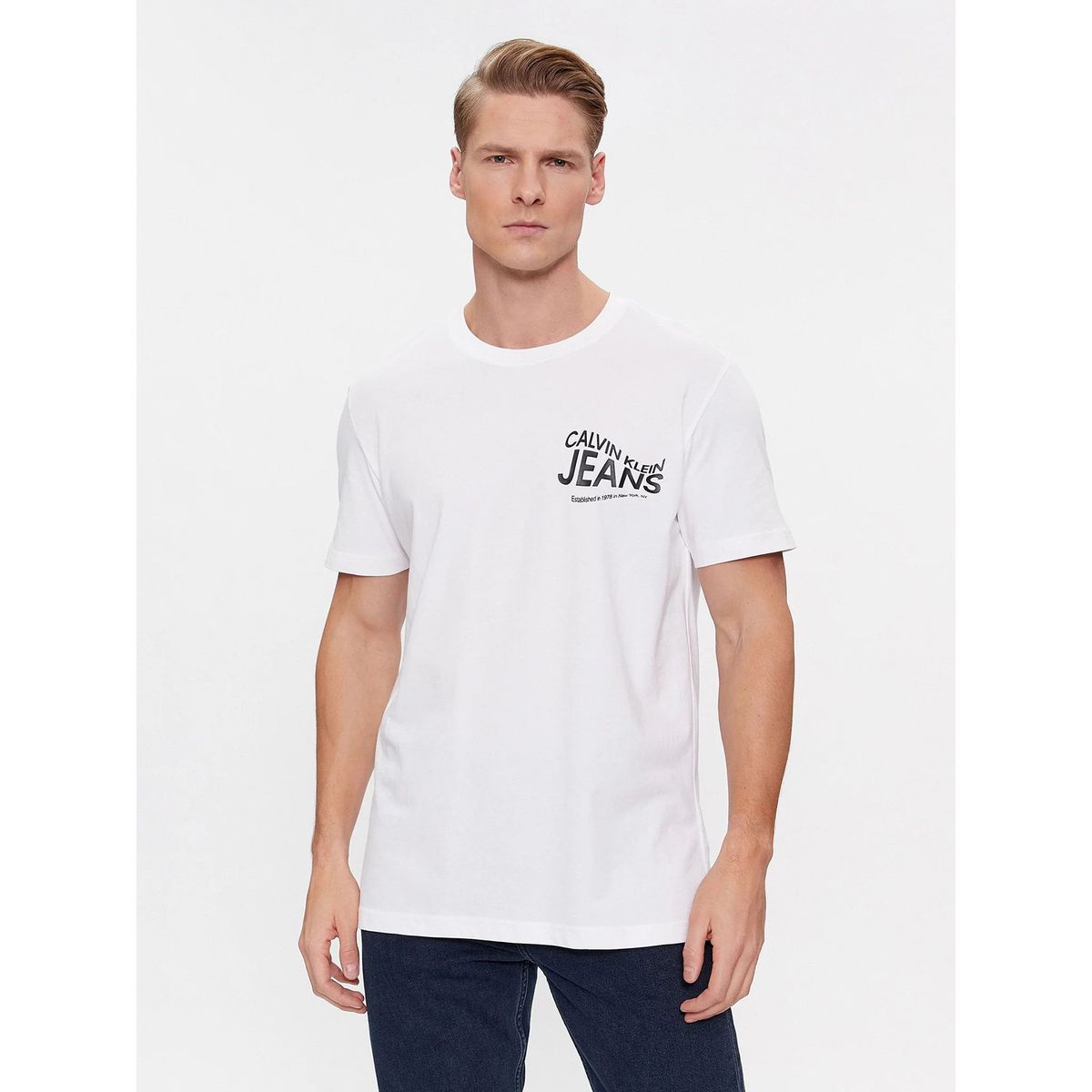 CALVIN KLEIN - Polera Future Motion Graphic Blanco Calvin Klein