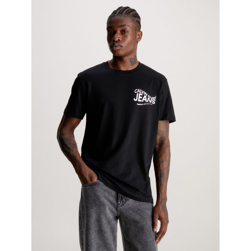 CALVIN KLEIN - Polera Future Motion Graphic Negro Calvin Klein
