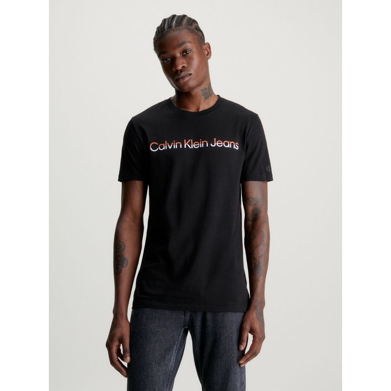 CALVIN KLEIN - Polera Mixed Institutional Negro Calvin Klein