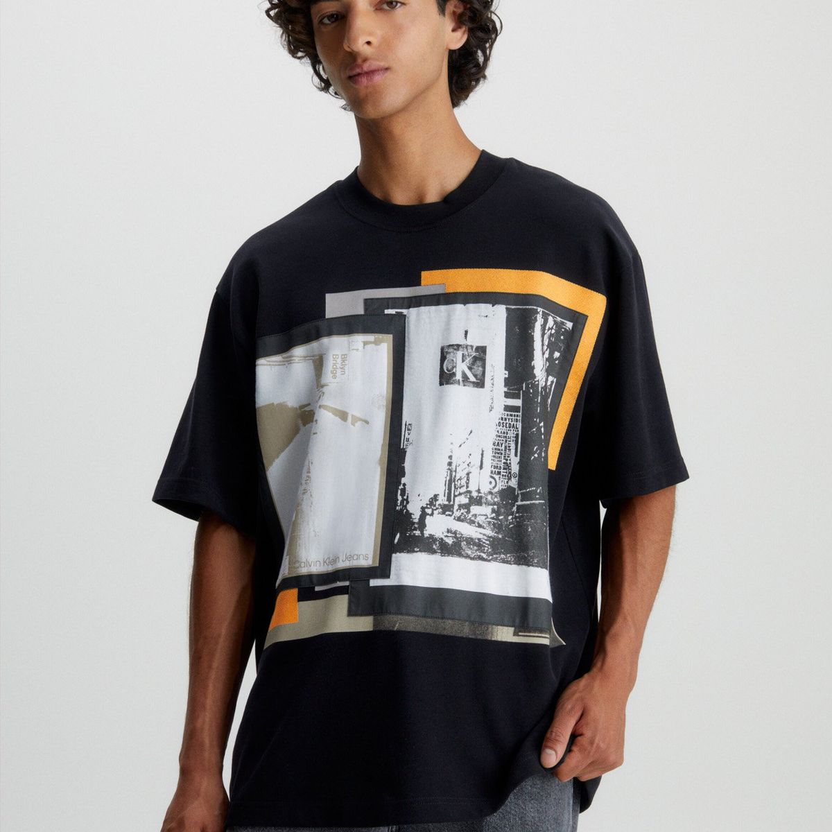 CALVIN KLEIN - Polera Connected Layer Negro Calvin Klein