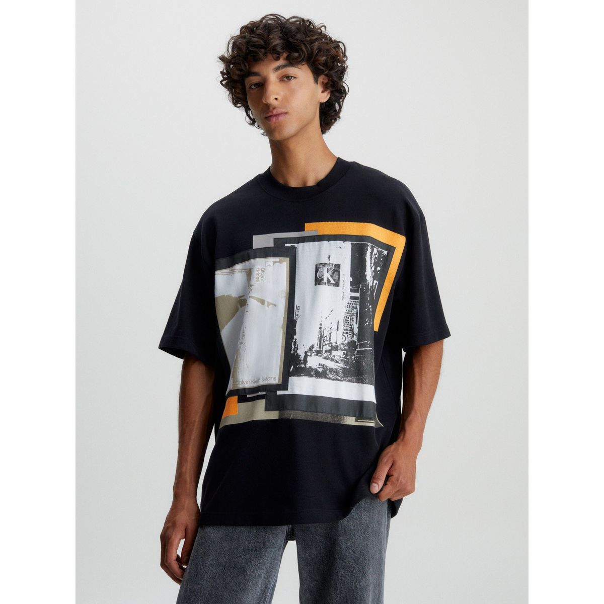 CALVIN KLEIN - Polera Connected Layer Negro Calvin Klein