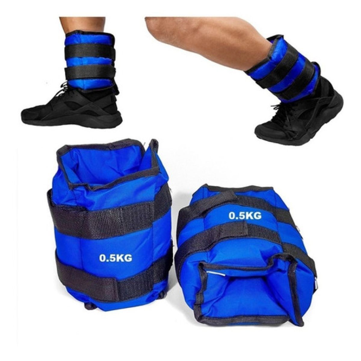 GENERICO - Pesas De Tobillo O Muñeca 1kg Par 500grs Cada Pierna