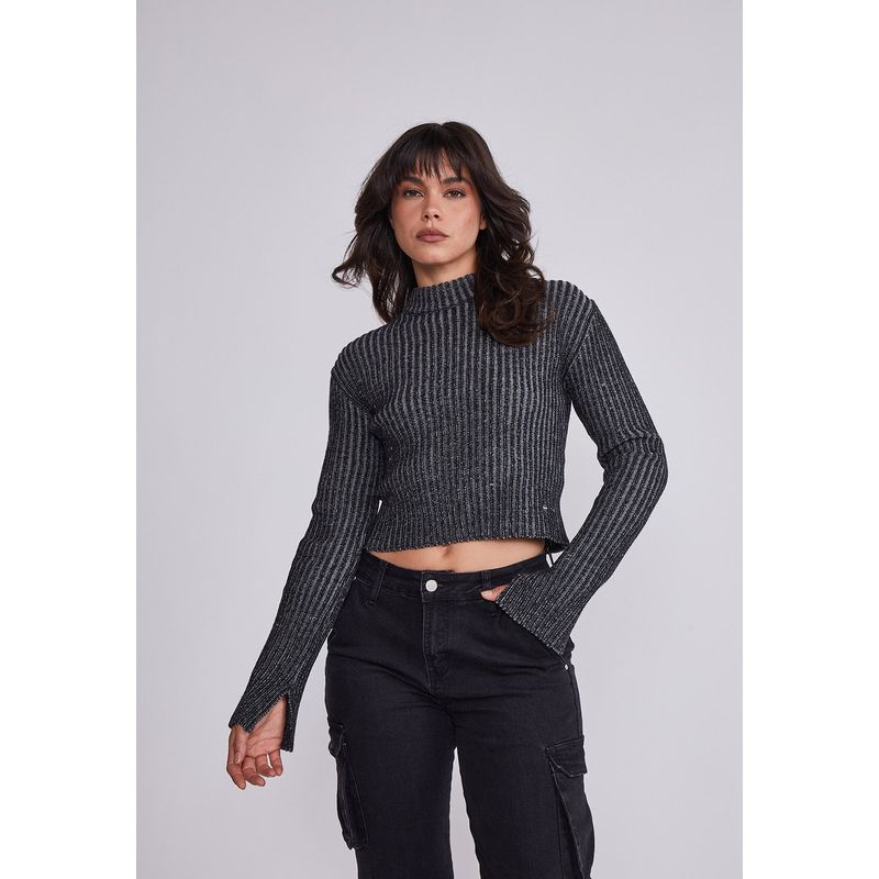 SIOUX - Sweater Mujer Gris Manga Abierta Sioux