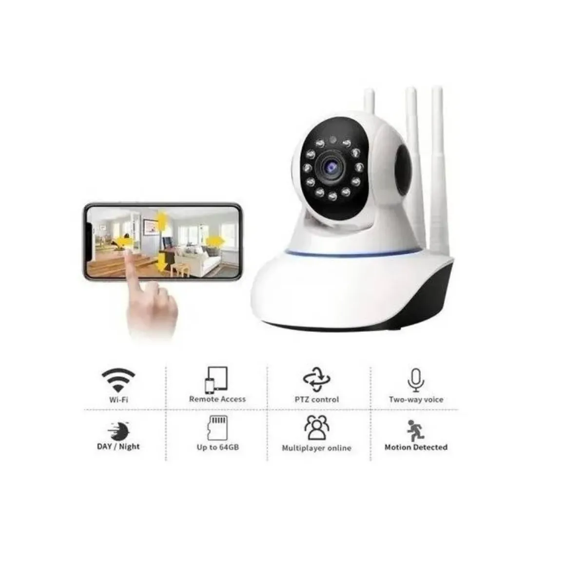 GENERICO - Camara 5G Vision Nocturna Ip Wifi Hd 360° Yoosee Motorizada