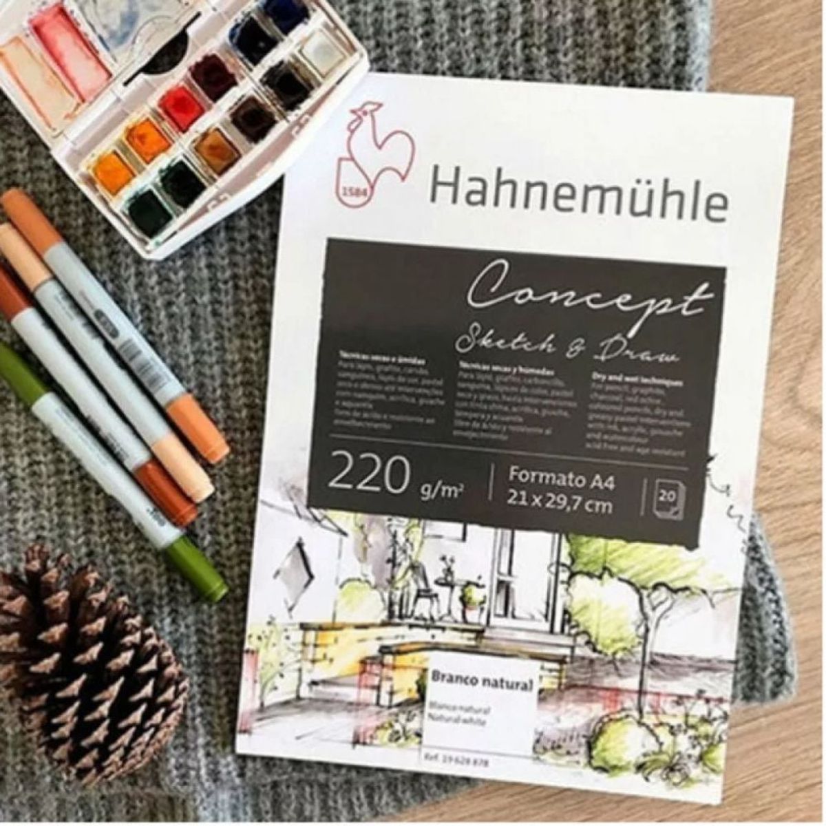 HAHNEMUHLE - Block Dibujo Hahnemühle Concept 220gr 20hjs A4 (21 x 29 cm)