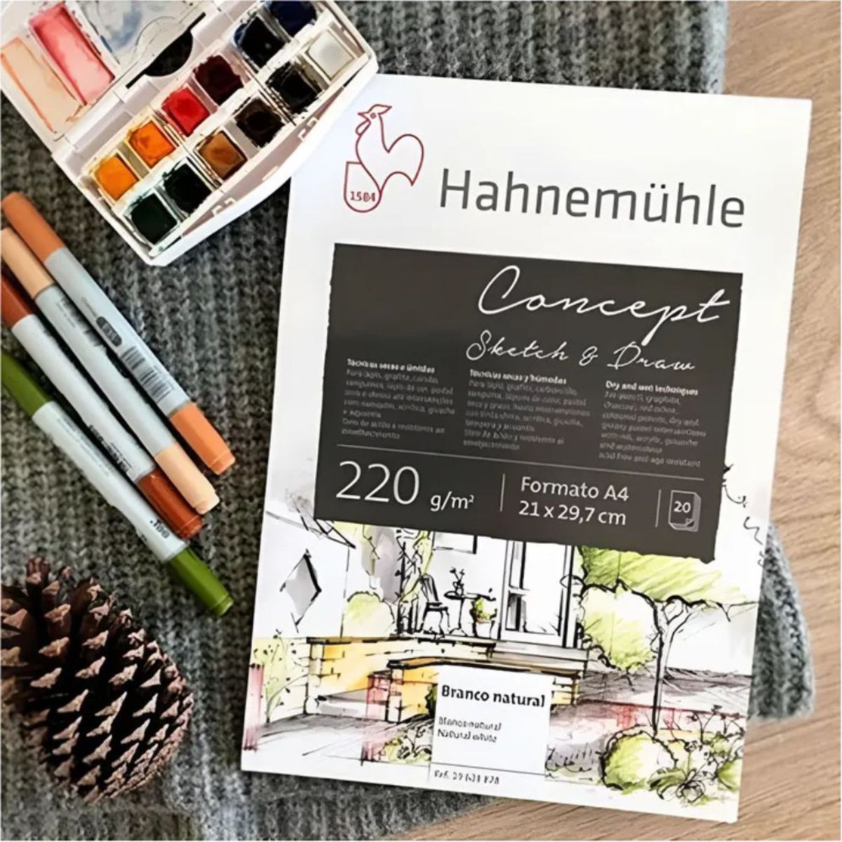 HAHNEMUHLE - Block Dibujo Hahnemühle Concept 220gr 20hjs A3 (29 x 42 cm)