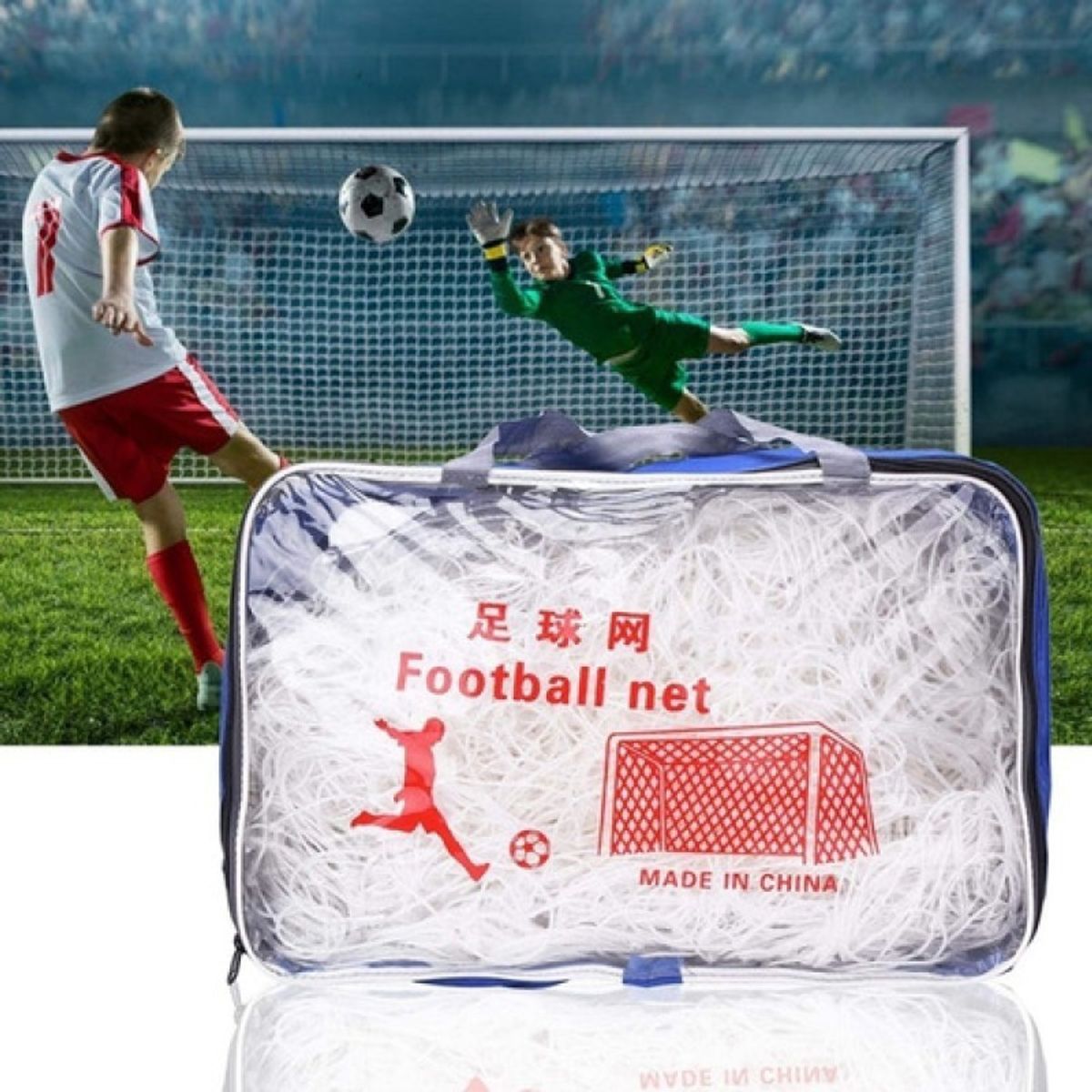 GENERICO - Red Futbol Trenzado 24 Hilos Par - Malla Futbol