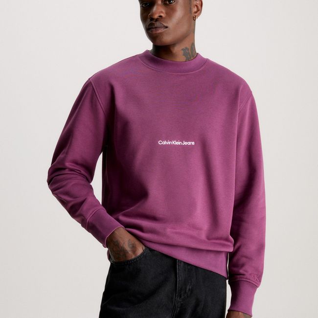 CALVIN KLEIN - Polerón Institutional Crew Neck Morado Calvin Klein
