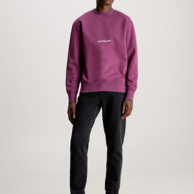 CALVIN KLEIN - Polerón Institutional Crew Neck Morado Calvin Klein