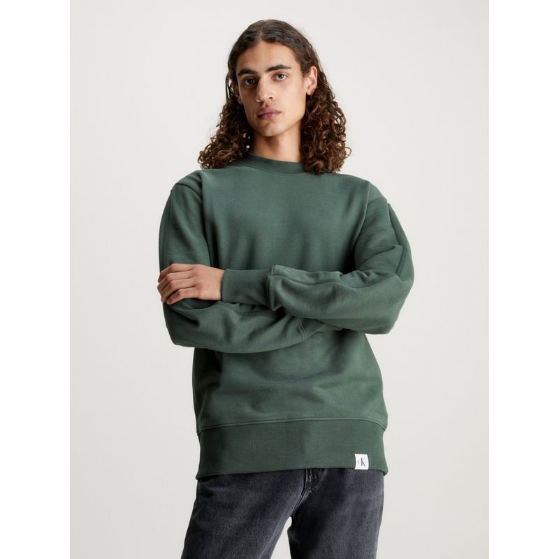 CALVIN KLEIN - Polerón Woven Tab Verde Calvin Klein