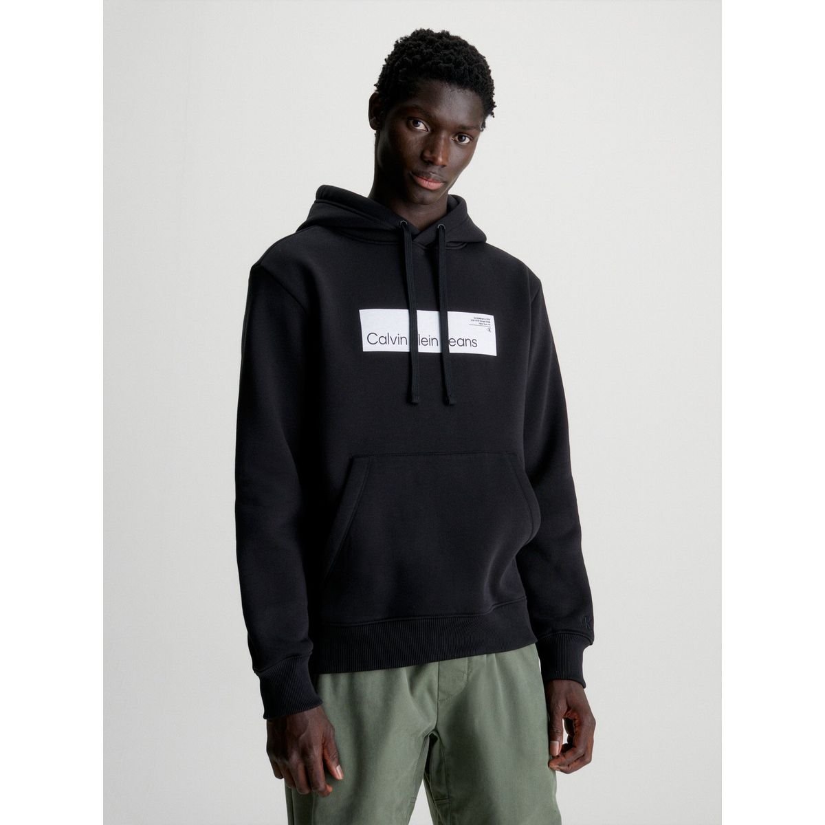 CALVIN KLEIN - Polerón con Gorro Hyper Real Box Negro Calvin Klein