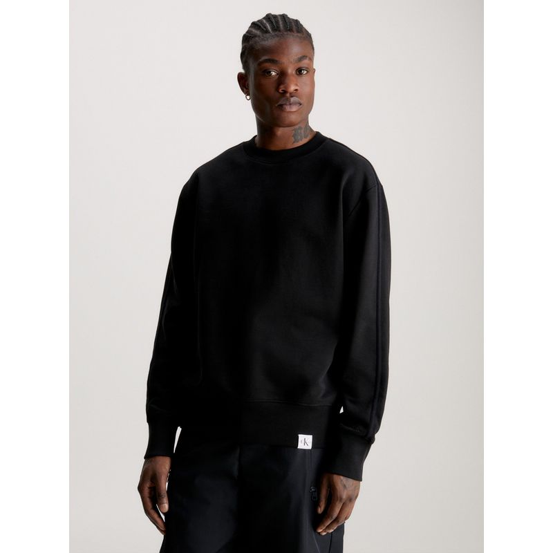 CALVIN KLEIN - Polerón Woven Tab Negro Calvin Klein