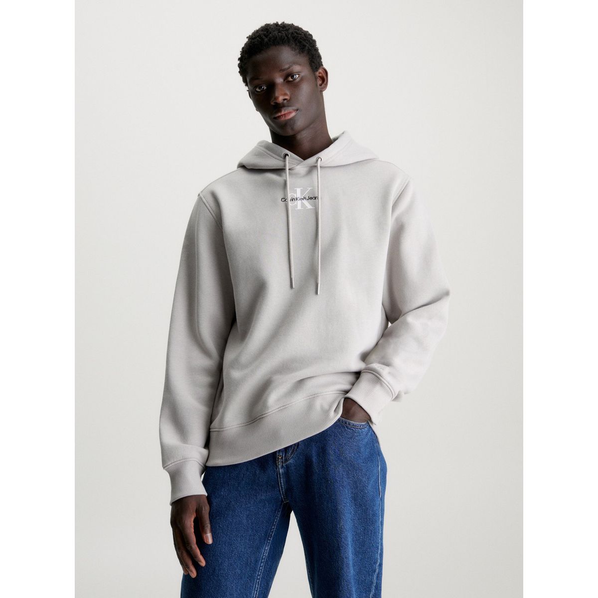 CALVIN KLEIN - Polerón con Gorro Monologo Gris Calvin Klein