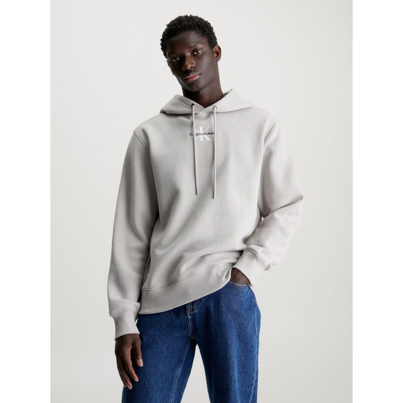 CALVIN KLEIN - Polerón con Gorro Monologo Gris Calvin Klein