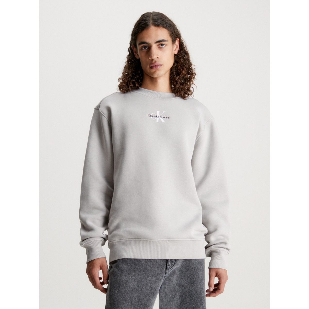CALVIN KLEIN - Polerón Monologo Crew Neck Gris Calvin Klein