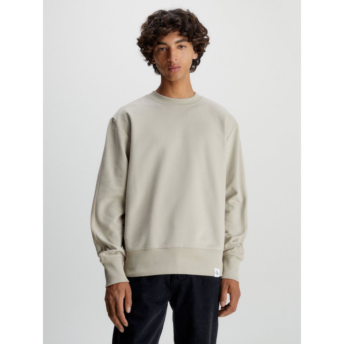 CALVIN KLEIN - Polerón Woven Tab Beige Calvin Klein