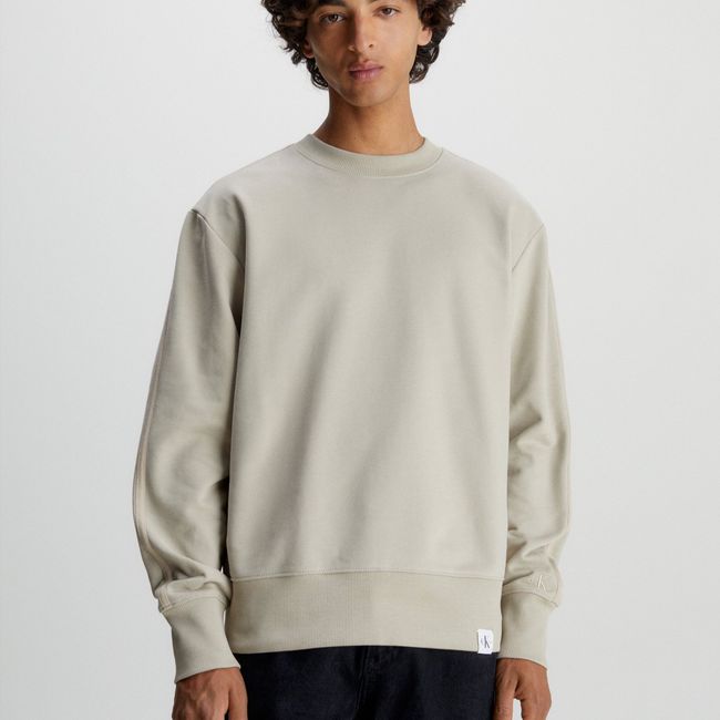 CALVIN KLEIN - Polerón Woven Tab Beige Calvin Klein