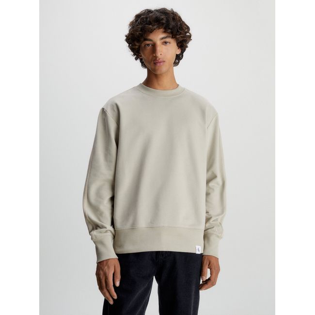 CALVIN KLEIN - Polerón Woven Tab Beige Calvin Klein