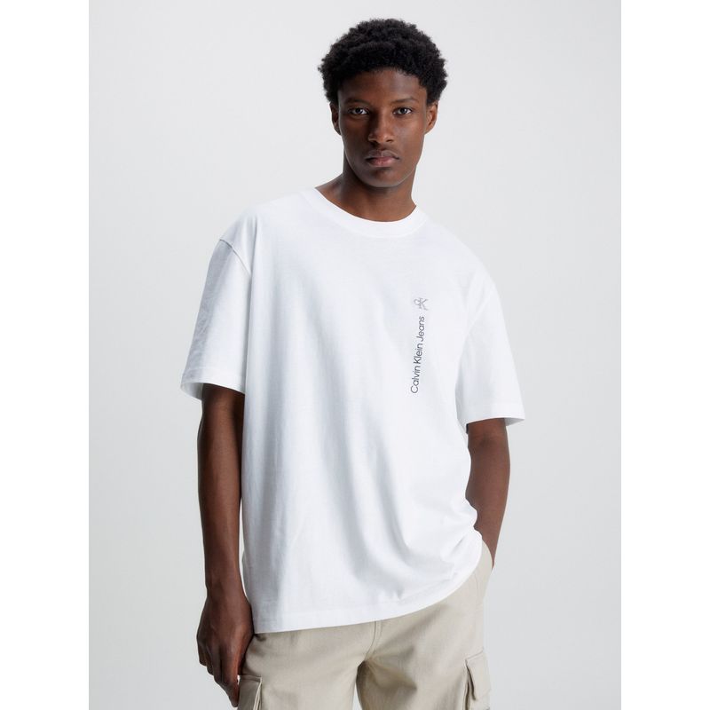 CALVIN KLEIN - Polera Vertical Institutional Blanco Calvin Klein