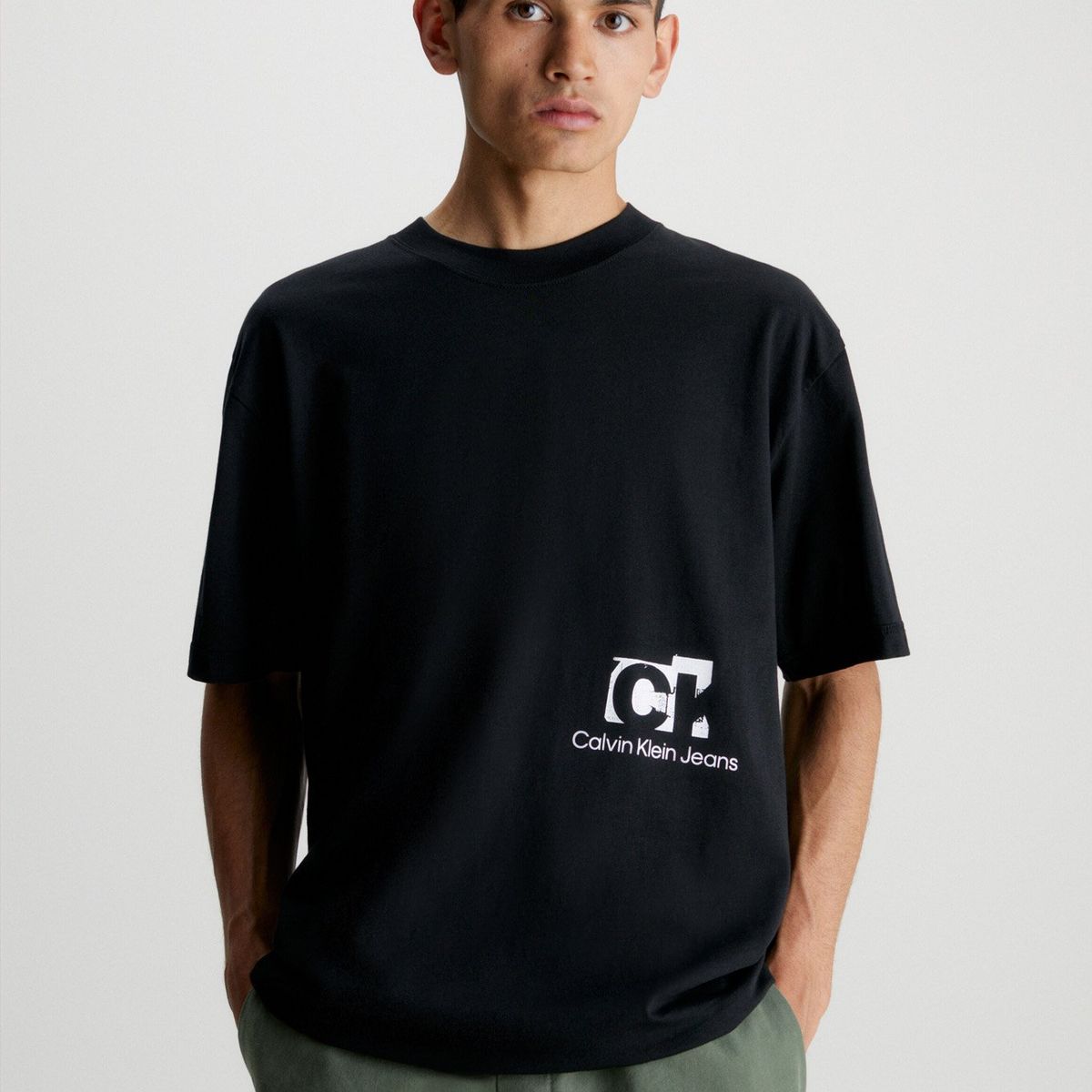 CALVIN KLEIN - Polera Connected Layer Negro Calvin Klein