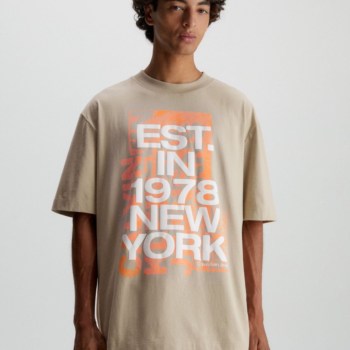 CALVIN KLEIN - Polera Multi Connected Beige Calvin Klein