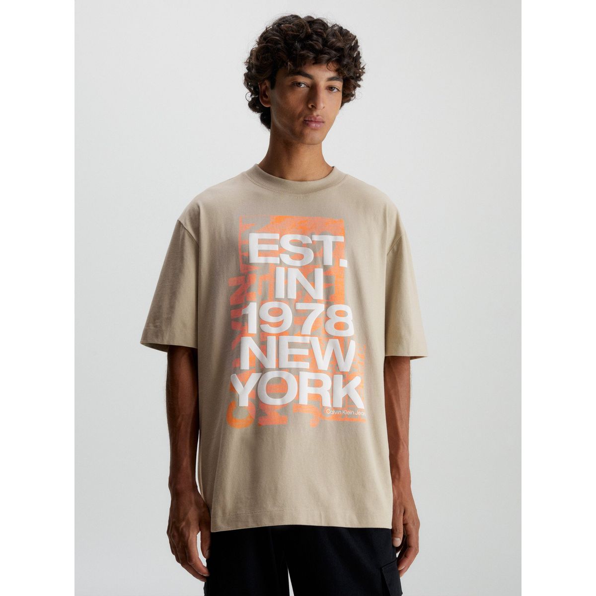 CALVIN KLEIN - Polera Multi Connected Beige Calvin Klein