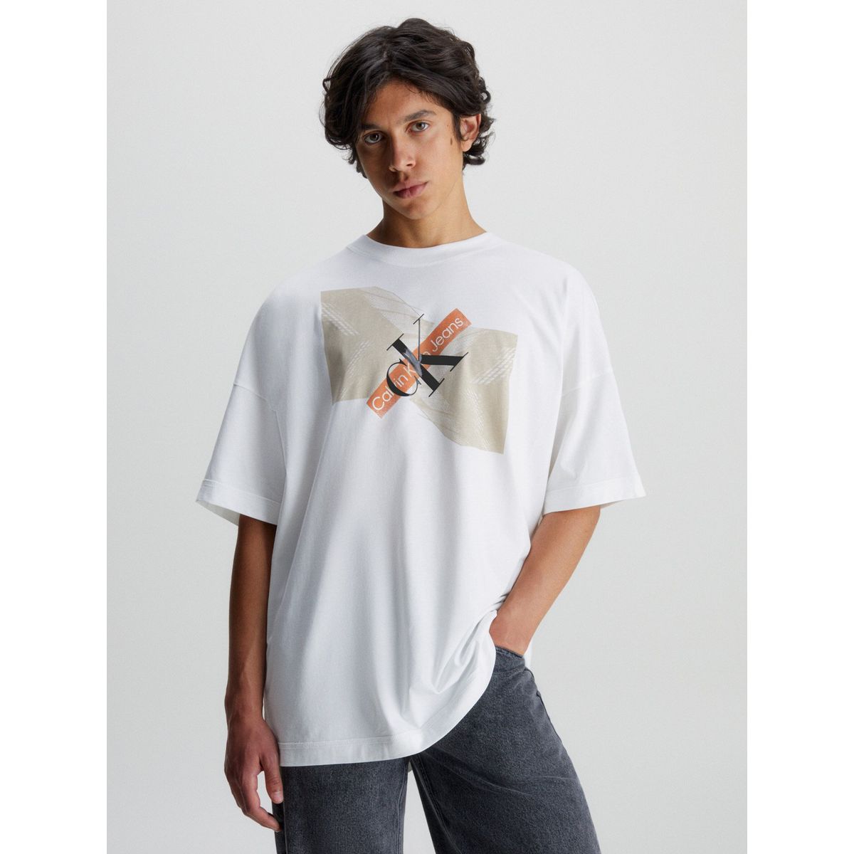 CALVIN KLEIN - Polera Skyscraper Urban Graphic Blanco Calvin Klein